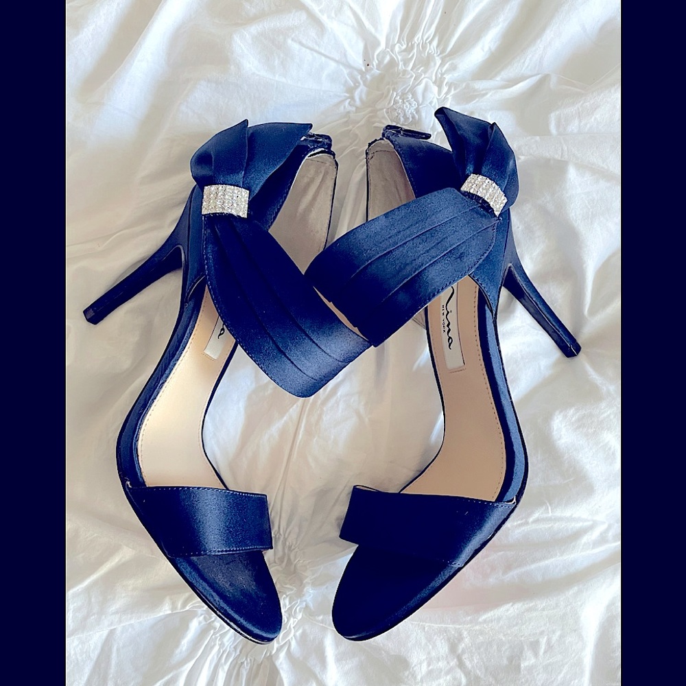 Nina Blue Satin Formal Heels